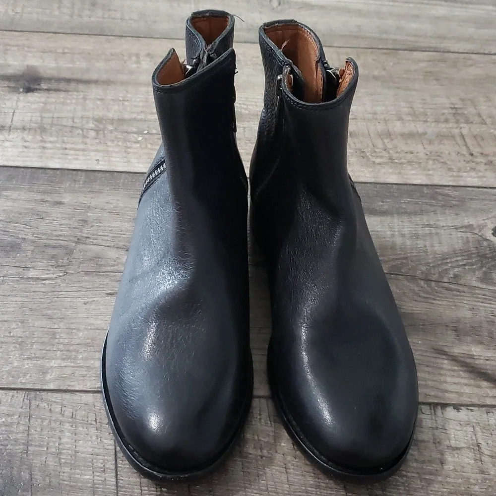 FRYE Black Carly Double Zip Back Ankle Boots